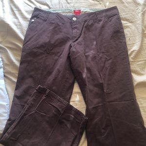 low rise brown flare pants